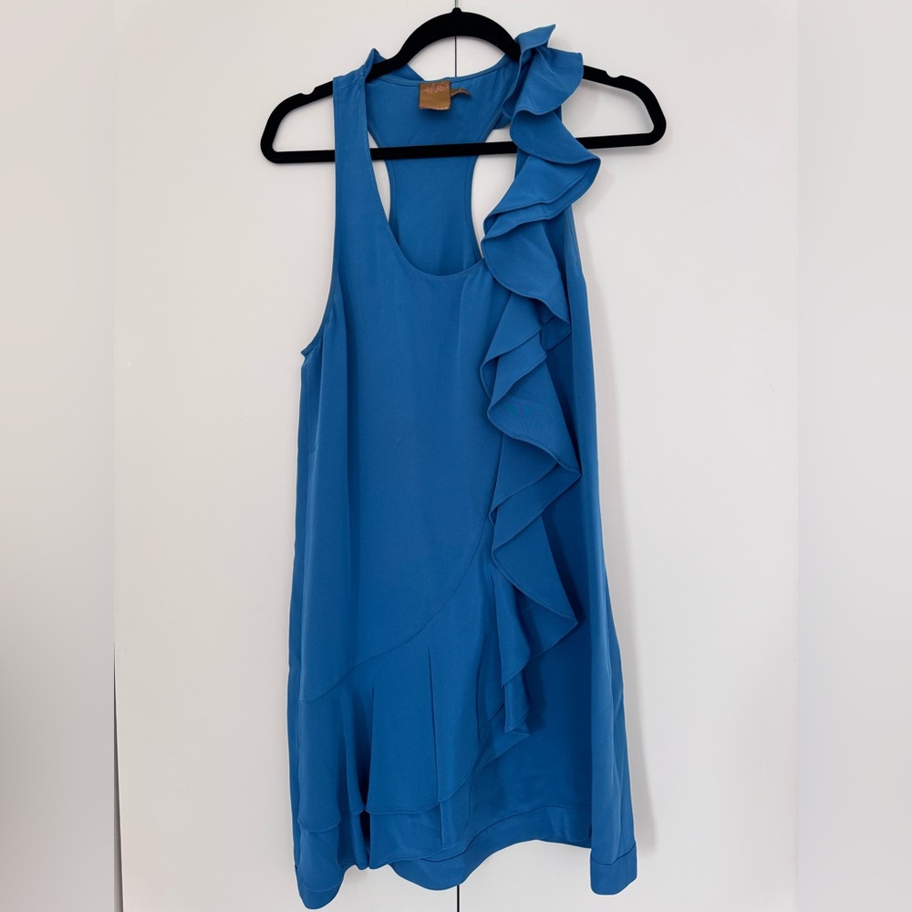 Ali Ro Blue Ruffle Mini Dress